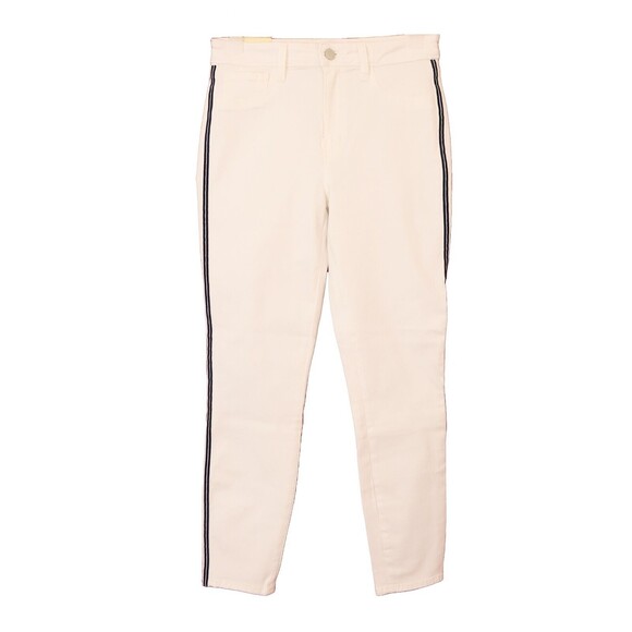 L'agence Margot Navy Stripes Skinny High Rise 28 White Jeans Pant Denim NWT B55 - Picture 1 of 6